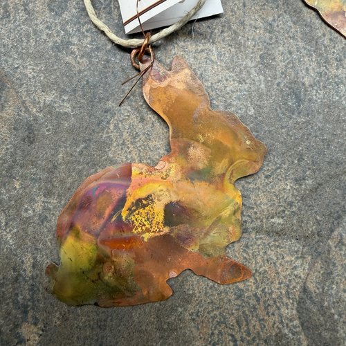 Copper Bunny Rabbit Ornament
