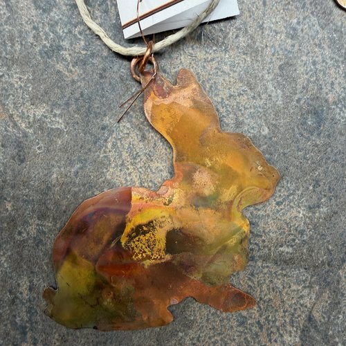 Copper Bunny Rabbit Ornament