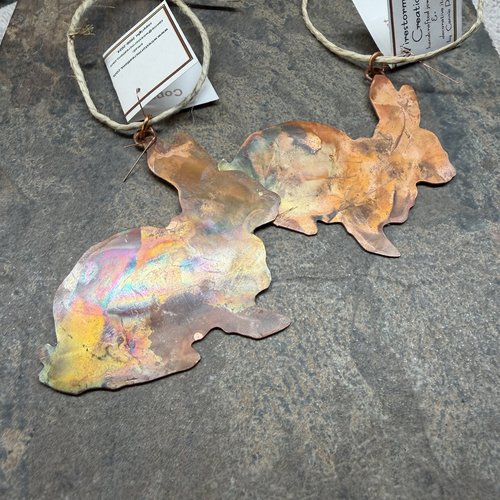 Copper Bunny Rabbit Ornament