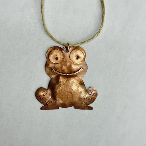 copper frog/toad ornament