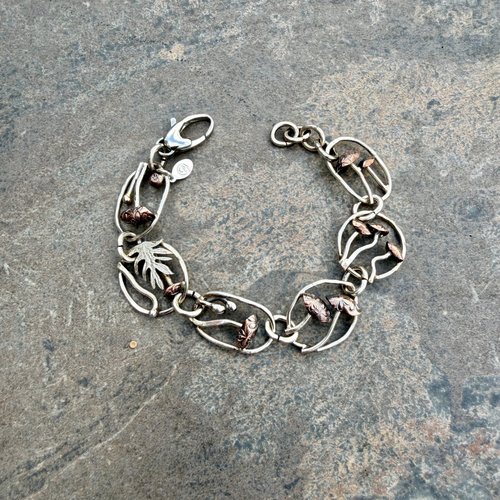 Mixed metal mushroom bracelet, photo 3