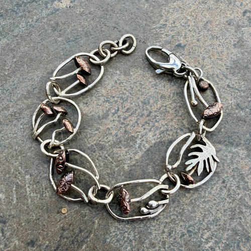 Mixed metal mushroom bracelet, photo 2