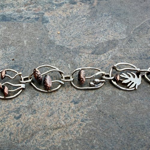 Mixed metal mushroom bracelet, photo 8