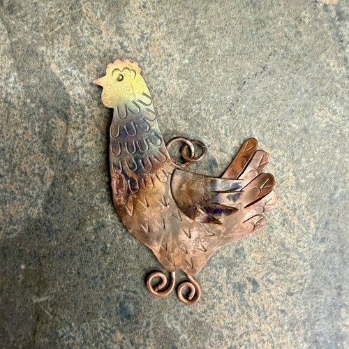 Copper Chicken or Rooster Ornament