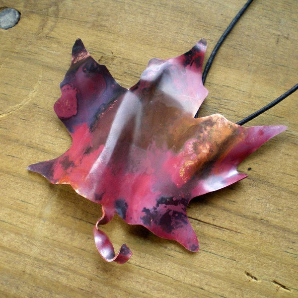 copper maple leaf ornament