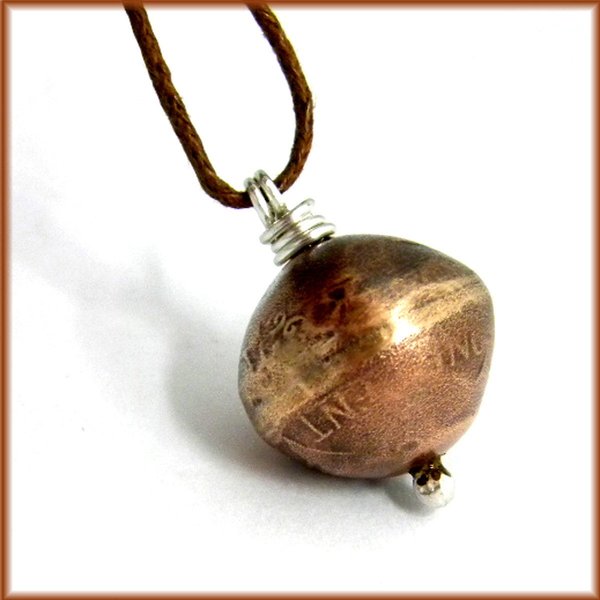 copper penny bead necklace