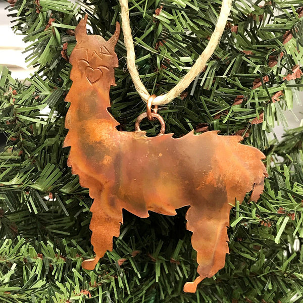 copper llama ornament, 1