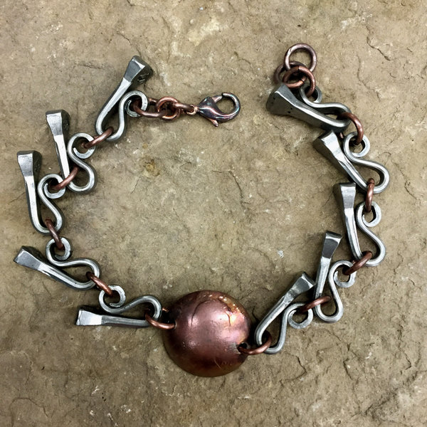 horseshoe nail domed penny bracelet