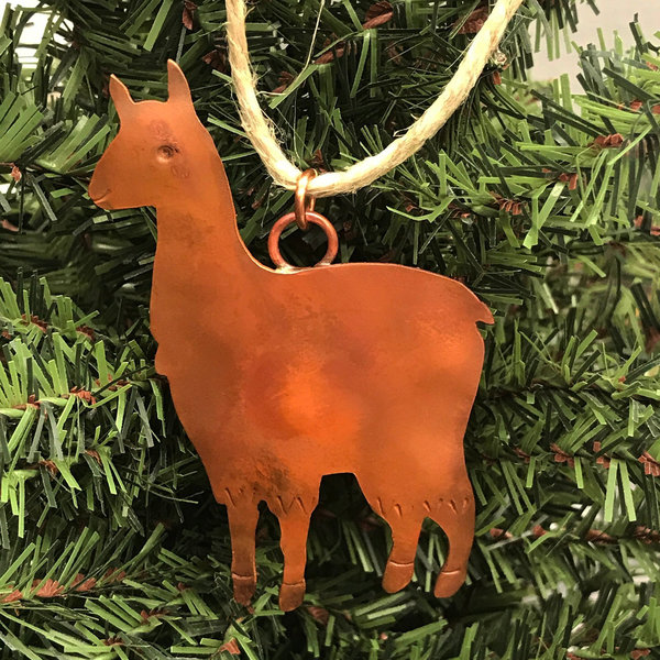 copper alpaca ornament