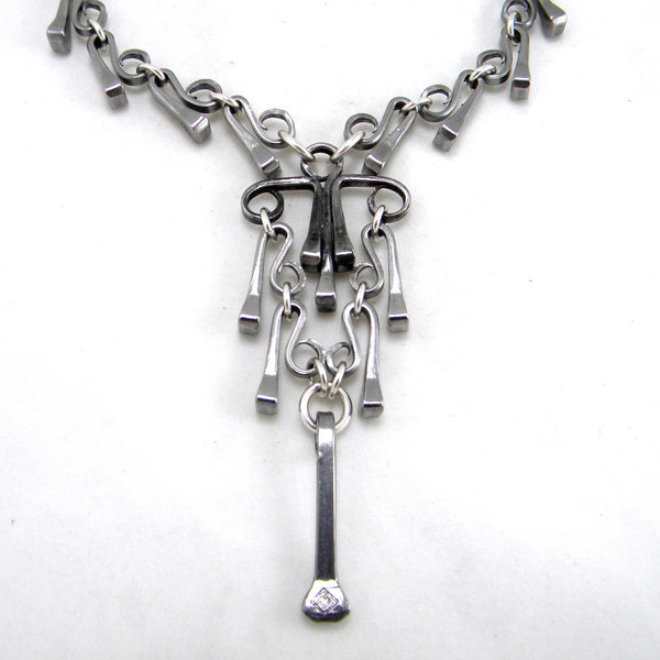 horseshoe nail chandelier necklace