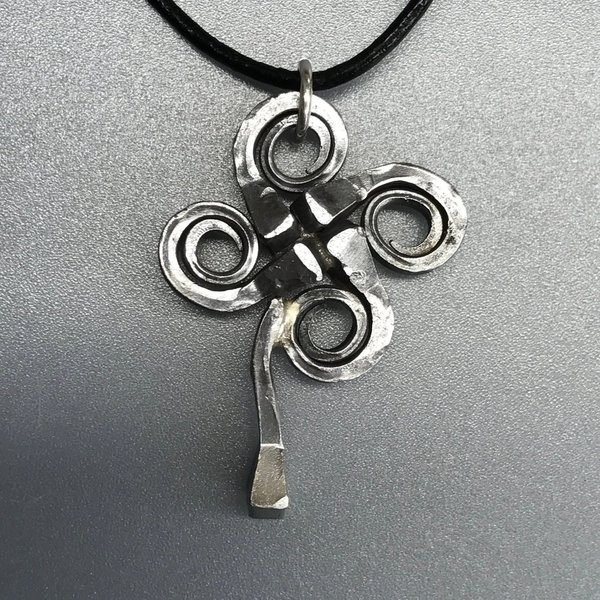 horseshoe nail shamrock clover necklace