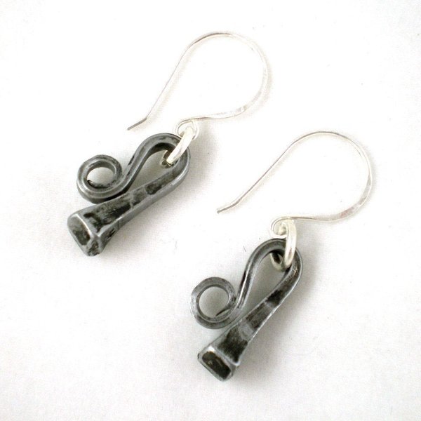 Horseshoe nail dangle earrings