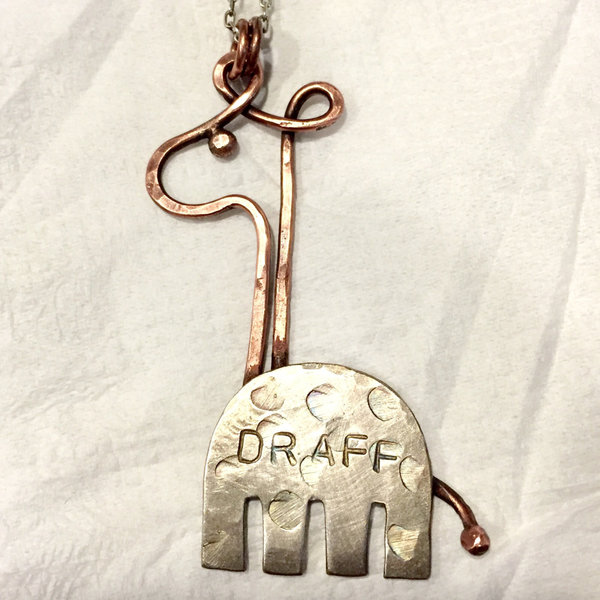 fork draff giraffe ornament