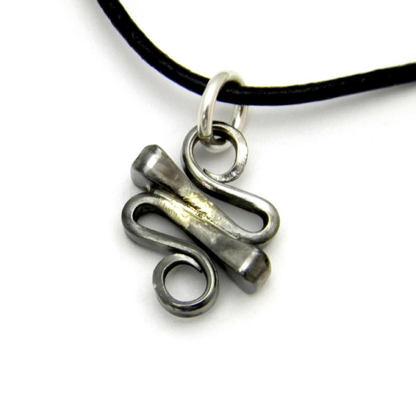 horseshoe nail squiggle necklace