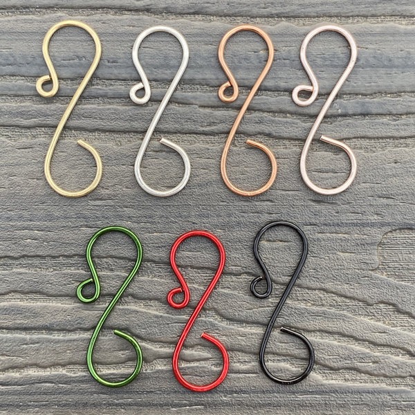 Mid-size simple ornament hooks, color sample.