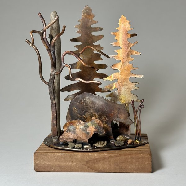 Bears in the Forest Miniature Scene 