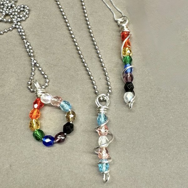 Rainbow necklaces selection