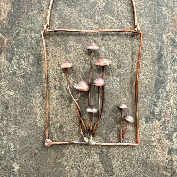 Mushrooms, miniature picture hanging decor
